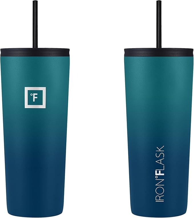 IRON °FLASK 24 oz Classic Insulated Tumbler | Vacuum Insulated Stainless Steel Tumbler with Solid Lid - Double Walled Travel Cup, Sweat Free, BPA Free (Dark Night)