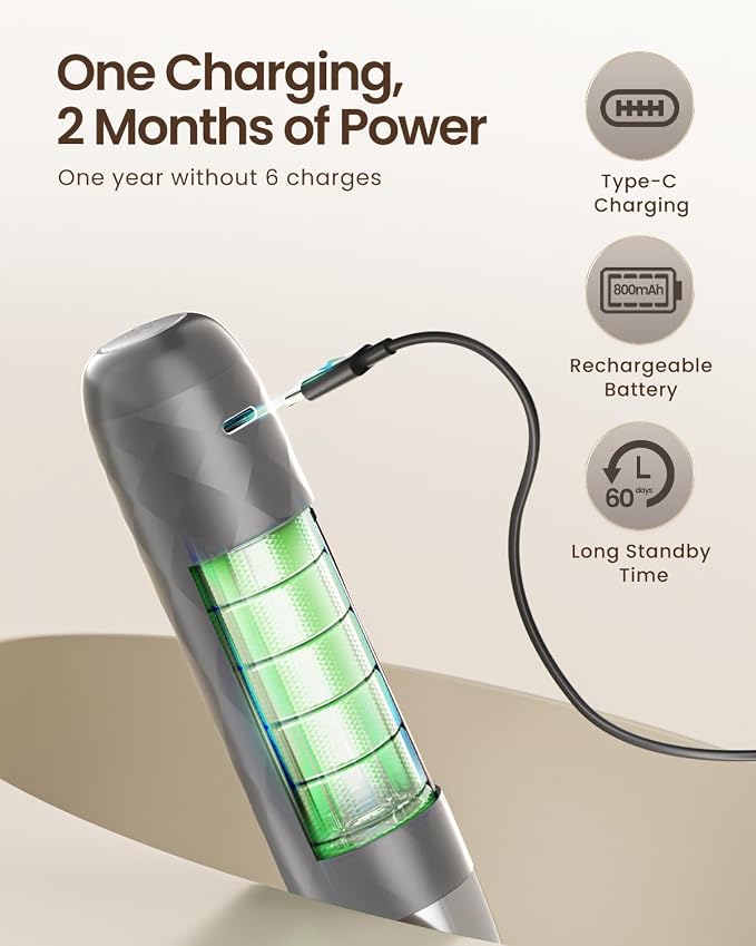 Maestri House Rechargeable Milk Frother, LunaFro Mini with Detachable Wand | 8000RPM Turbo Motor, 1200mAh lithium battery, Compact Design Milk frother Handheld for Lattes, Cappuccino, Matcha, No Stand