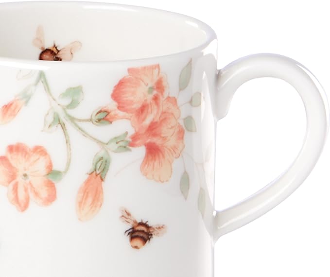 Lenox 890451 Butterfly Meadow 4-Piece Stacking Mug Set | dishwasher safe, microwave safe | space-saving stackable design | coffee mug gift for coffee lovers | 10oz