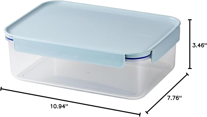 LocknLock Classic-Plus Plastic Food Storage Container | Airtight Plastic Food Storage Containers with Lids | BPA Free Stackable Food Storage for Meal Prep, Leakproof, Freezer & Dishwasher Safe, 2.1L