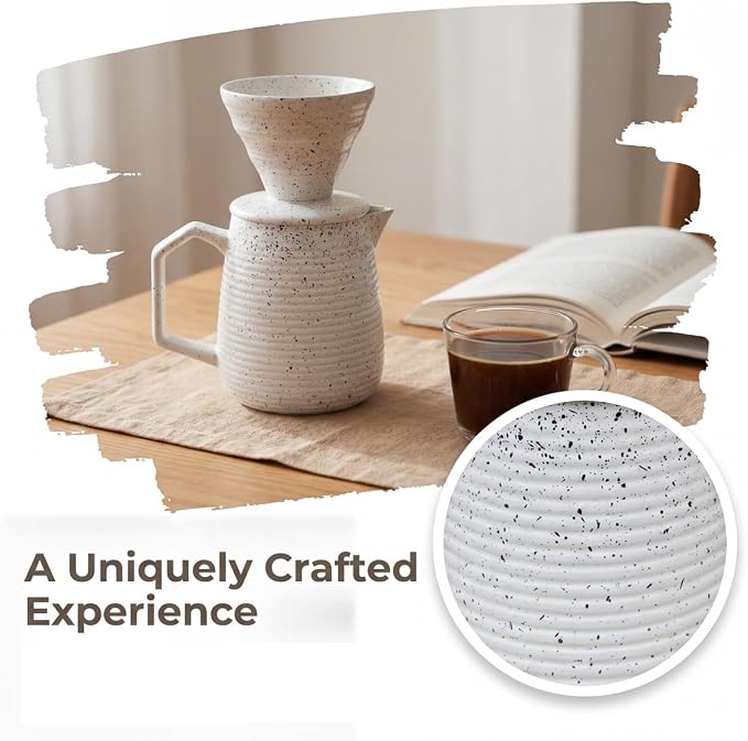 pour over coffee maker (White black dot)
