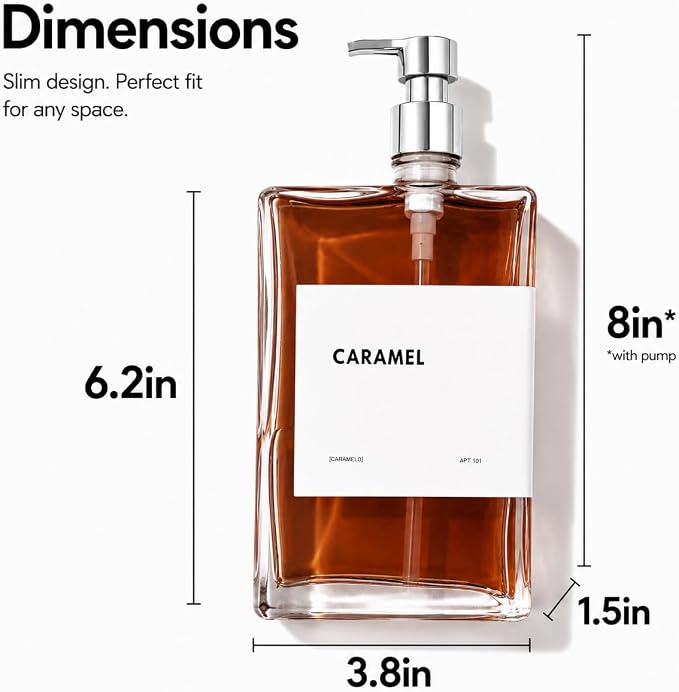 Glass Coffee Syrup Dispensers with Pumps, Syrup Bottles with Label Set - Essential Coffee Bar Accessories, 11.8 oz/350ml, Set of 4
