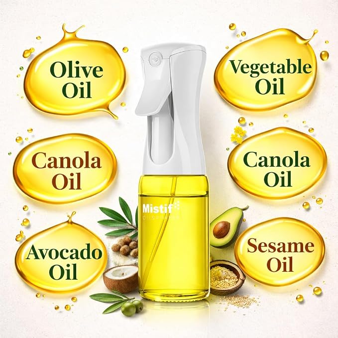 Eco-Friendly Oil Sprayer – Durable Glass Bottle for Cooking, BBQ, and Grilling Mist Spray Bottle for Air Fryer, Olive Oil, Avocado Oil, Healthy Nonstick Frying 150ml (PS631)