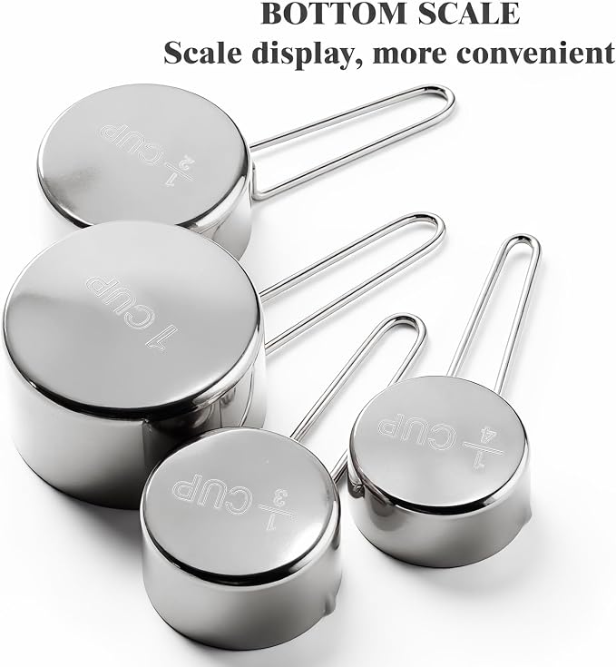 13pcs Stainless Steel Measuring Cups and Spoons Set, Including 8 Double-Sided Magnetic Measuring Spoons Set & 1 Leveler, 4 Metal Measuring Cups