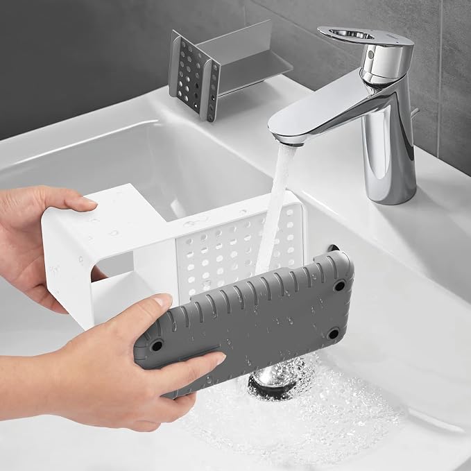 Toothbrush Holders for Bathrooms, Toothbrush and Toothpaste Holder (Grey) | Easy To Clean, Drainage, Non-Slip, Detachable, Kids Electric Toothbrush Organizer for Bathrooms Countertop Organizer