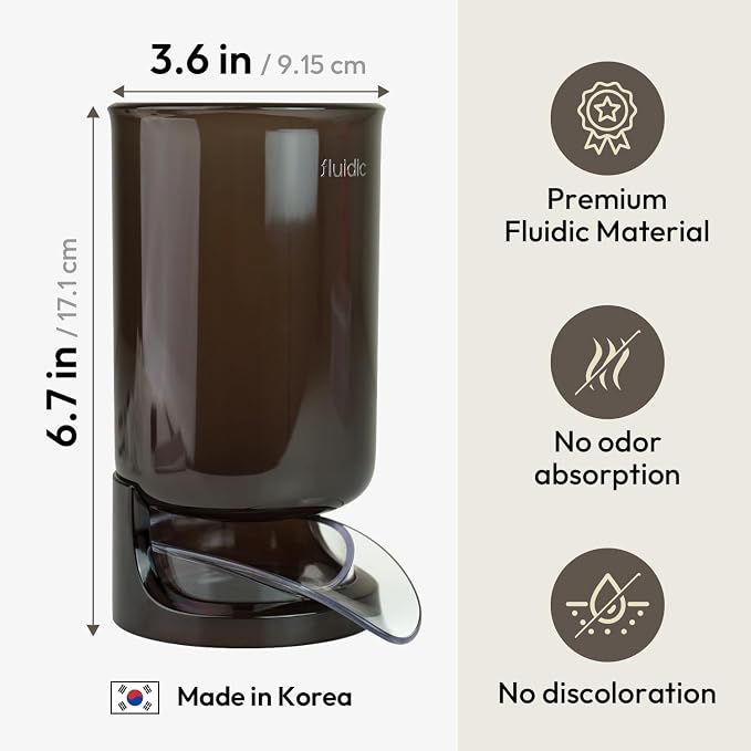 Self-Draining Utensil Drying Holder - Taupe Brown | Small Utensil Cutlery Flatware Silverware Holder Drainer Cup for Kitchen Counter