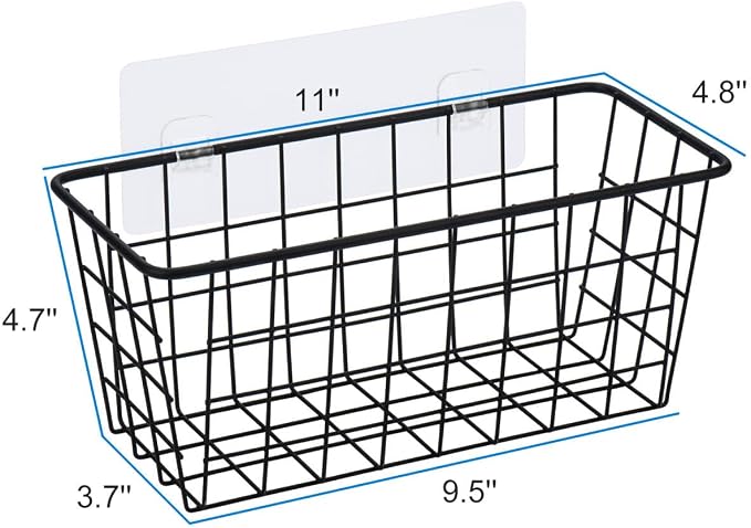 Toplife Adhesive Hanging Wall Baskets,Kitchen Cabinet Door Organizer 2 Pack | No Drilling,Over the Cabinet Cupboard Door,Bathroom, Kitchen Storage,Pantry Organization,Space-Saving