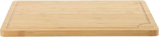 Gibson Home Forestview 18" x 12" Bamboo Cutting Board – Durable Large Kitchen Wooden Chopping Carving Board with Juice Groove, Oil Finished