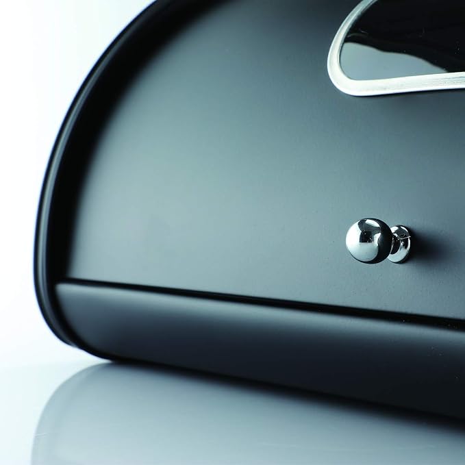 HILFA Stainless Steel Bread Box with Roll Up Lid with Window