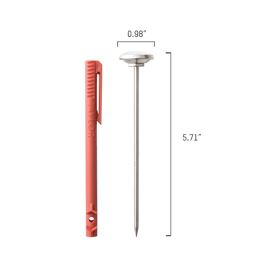 Taylor Instant Read Analog Meat Food Grill BBQ Cooking Kitchen Thermometer with Red Pocket Sleeve for Calibration, 1 inch dial, Stainless Steel