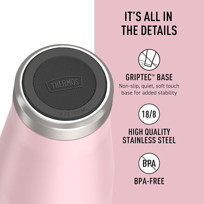 THERMOS ICON SERIES, Stainless Steel Mug, Sunset Pink, 16 oz | BPA Free Material
