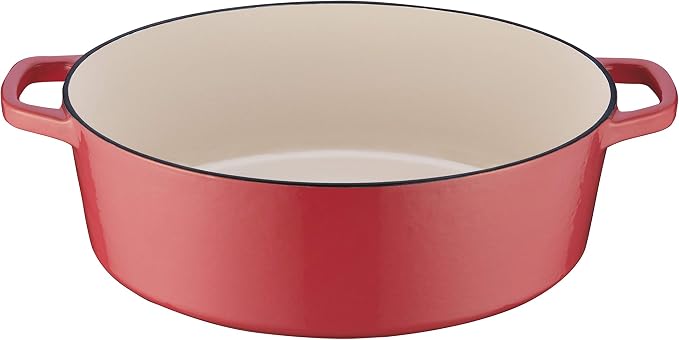 Cuisinart Chef's Classic Enameled Cast Iron Dutch Oven with Lid, Porcelain Enameled Interior, Oven Safe, Induction Compatible, 7-Quart, Oval, Peony Pink