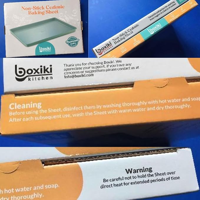 Non-Stick Ceramic Baking Sheet - Slick & Non-Toxic Ceramic Coating, PTFE & PFOA Free Cookie Sheet Pan - Cookie Sheet, Perfect for Baking, Roasting, and More (Half Sheet Pan)