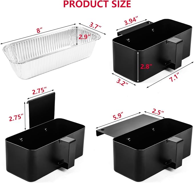 Uniflasy Grease Catcher Kit for Blackstone 17"-36" Griddles, 20 Liners | Includes coated steel grease cup, 3 hooks, grease slide and 20 disposable foil liners for easier cleanup