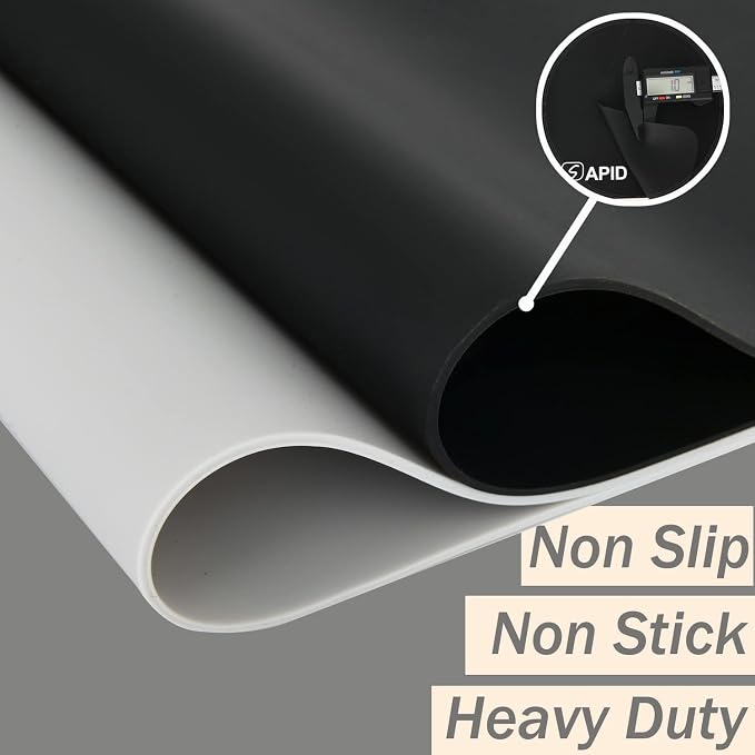 Extra Large Silicone Mat Kitchen Counter Heat Resistant Table Mat 36" x 24" | Place Mats, Countertop Protector , Thick Placemats Washable Silicone Mats for Kitchen Counter Dining Table Mat, Black , Sapid