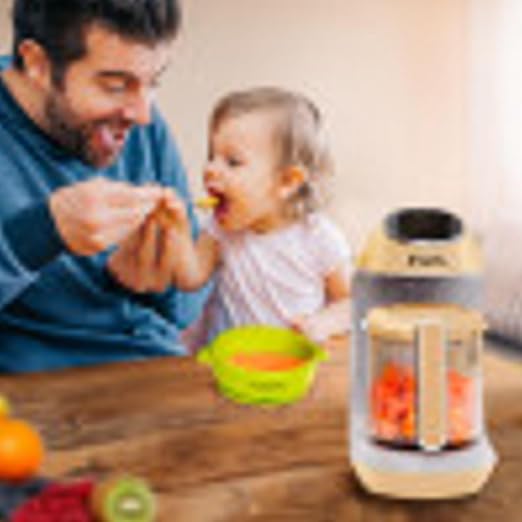 EVLA'S Baby Food Maker, Steamer, Blender, Baby Food Processor for Healthy Homemade Baby Food in Minutes, Touch Screen with 6 Reusable Food Pouches, Baby Registry Essential, Peach | Blend, Grind, Steam, and Cook Homemade Baby Food, Self Cleaning Machine...