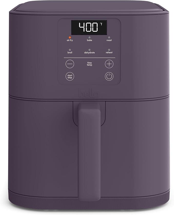bella Fits-Anywhere™ 6qt Slim Air Fryer with Non-Toxic Coating, Plum