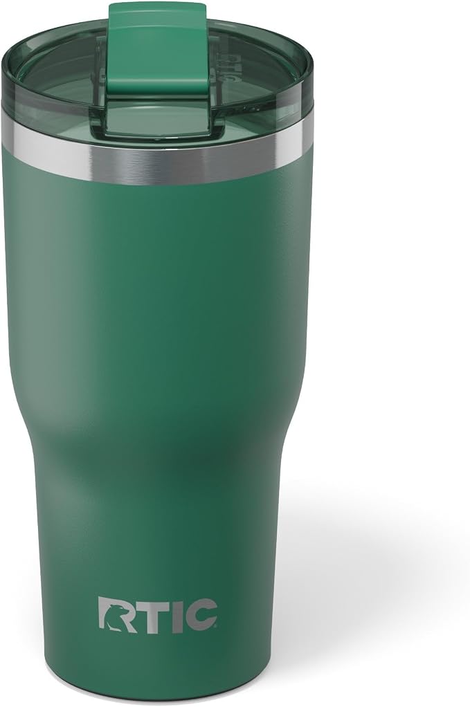 RTIC 30oz Essential Tumbler with Lid, Ceramic Lined, Pine Tree | Insulated, Stainless Steel Metal, Portable Travel Cup for Hot and Cold Drinks, Coffee, Car, Camping and Travel
