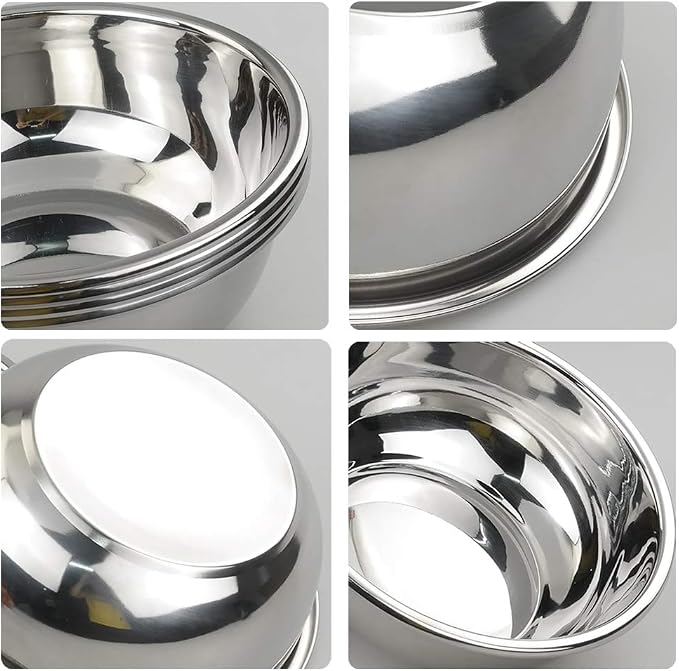 18/10 Stainless Steel Nesting Mixing Bowls for Meal Prep, Set of 4 | Nesting, For Mixing, Serving, Baking
