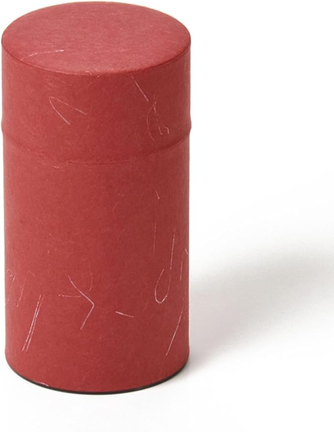 Japanese Pokkan Matcha Coffee Spice Tea Tin Canister Washi Paper Storage with Lid 7.05 oz Capacity (Unryugami Red)