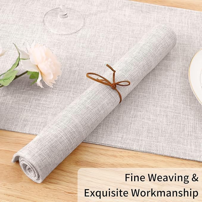 Homaxy Cloths Placemats for Dining Table Set of 6, 13" x 19", Beige | Heat Resistant, Washable, Cotton Linen Blend Table Mats, Easy to Clean Place Mats, Indoor Outdoor