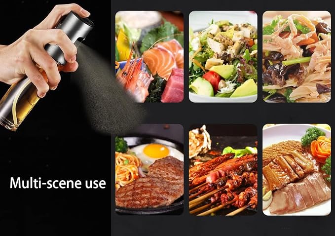 NIKKIER Oil Sprayer for Cooking,2 Pack 100ml Olive Oil Spritzer,Oil Sprayer for Air Fryer, Salad,BBQ,Roasting