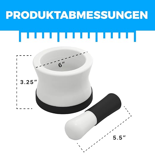 Large Mortar and Pestle Set - EZ-Grip Silicone & Porcelain Mortar with Detachable Scratch Proof Silicone Base - Perfect for Guacamole Spices and More - NEW BREAKPROOF Bowl - Dishwasher Safe Molcajete