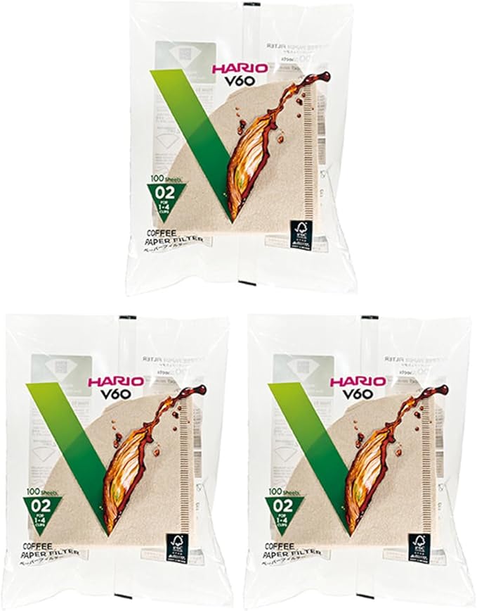 Hario V60 Paper Coffee Filter, Size 02, Natural, 300ct
