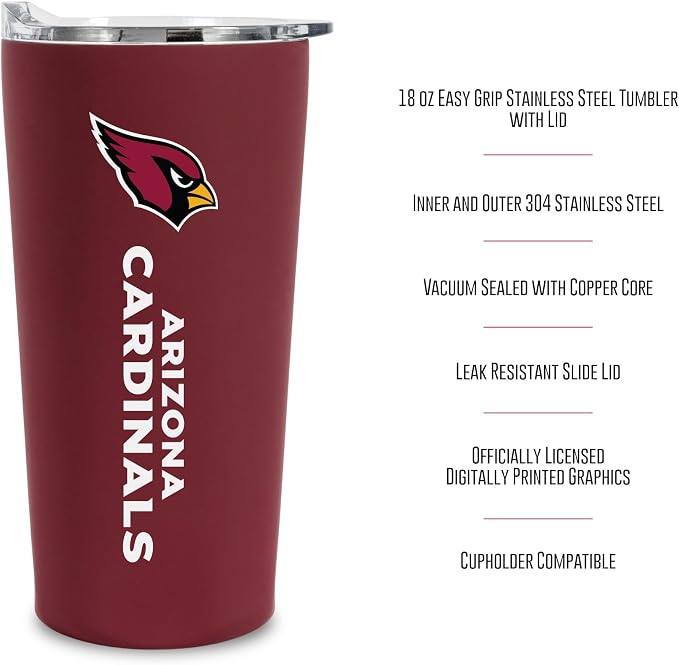Rico Industries NFL Football Soft Touch, Easy Grip Tumbler
