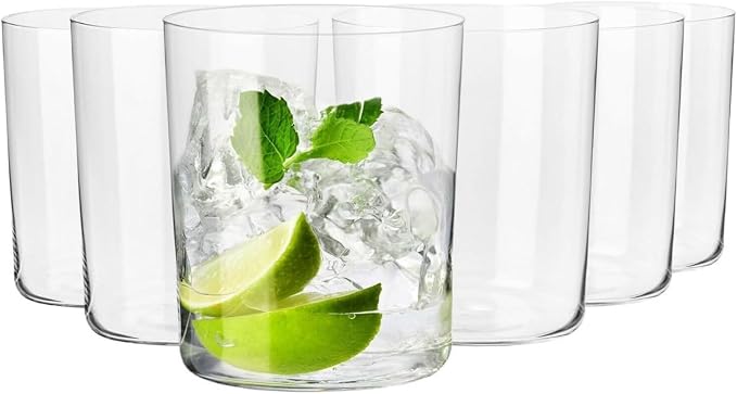 KROSNO Drinking Glasses Set of 6, 16.9 oz, Mixology Collection | Cider Tumbler, Lead-Free Glassware set for Water, Juice & Cocktails, Beer, Dishwasher Safe