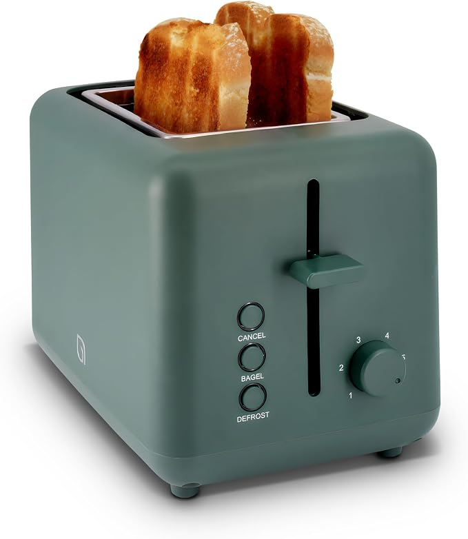 WILLOW Eco Series 2-Slice Toaster, Extra-Wide Slots for Bagels & Artisan Bread, 6 Shade Browning Settings, High-Lift Toast Boost, Removable Crumb Tray, Cancel/Defrost Buttons, Toaster 2 Slice