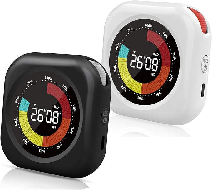 Visual Timer for Kids, Rechargeable 10-Hour Countdown/Up Timer - 2 Packs | with 3 Volume Levels, 3 Brightness Display, and Magnetic, Homeschool Study Tool, Large Digital Timers for Classroom, Kitchen