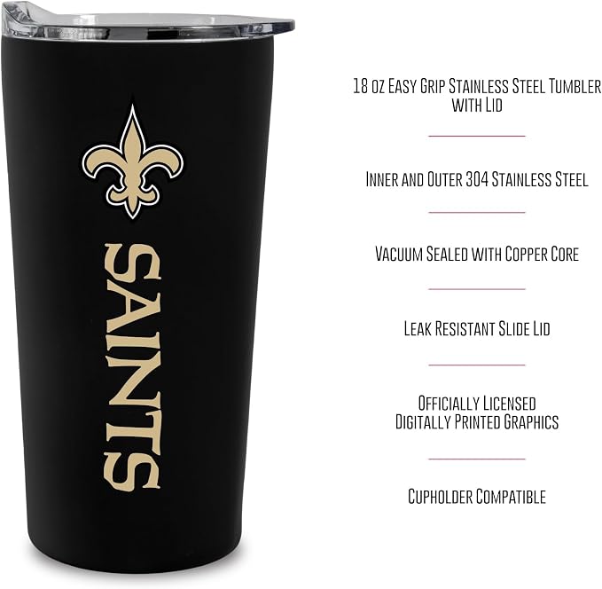 Rico Industries NFL Football Soft Touch, Easy Grip Tumbler