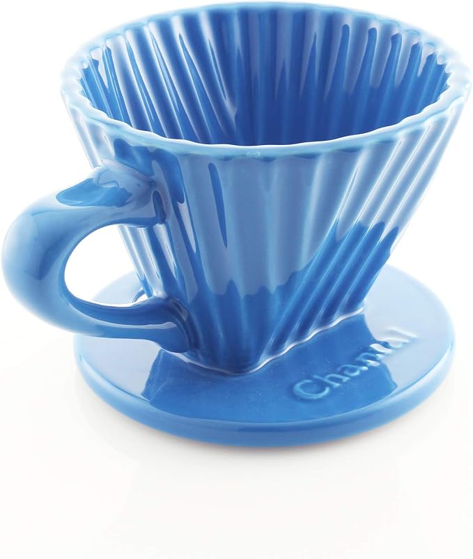 Chantal "Lotus ceramic pour over coffee dripper, 8 ounces (Blue Cove)