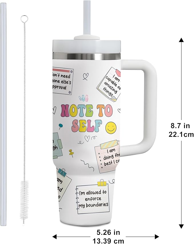 Gossby Motivational Tumbler For Women, 30oz Stainless Steel With Handle | Inspirational Gift for Her, Positive Affirmation Cup, Motivational Gift for Friends, Insulated with Straw and Lid