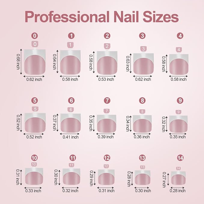 Misssix Press on Toenails Short, French Tip Toe Nails Square, Pink | 150pcs Soft Gel False Toenail, Acrylic Soak off Fake Toe Nails for Women Nail Art DIY 15 Sizes
