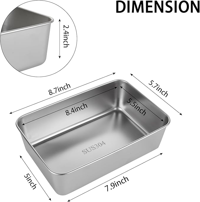 12 Pack Stainless Steel Loaf Pan 8.5 x 5.5 Inch Banana Bread Pan for Homemade Bread Loaf Pans for Baking Bread Tin Sourdough Bread Baking Pan Metal Sandwich Loaf Bread Pans for Meatloaf, Cake