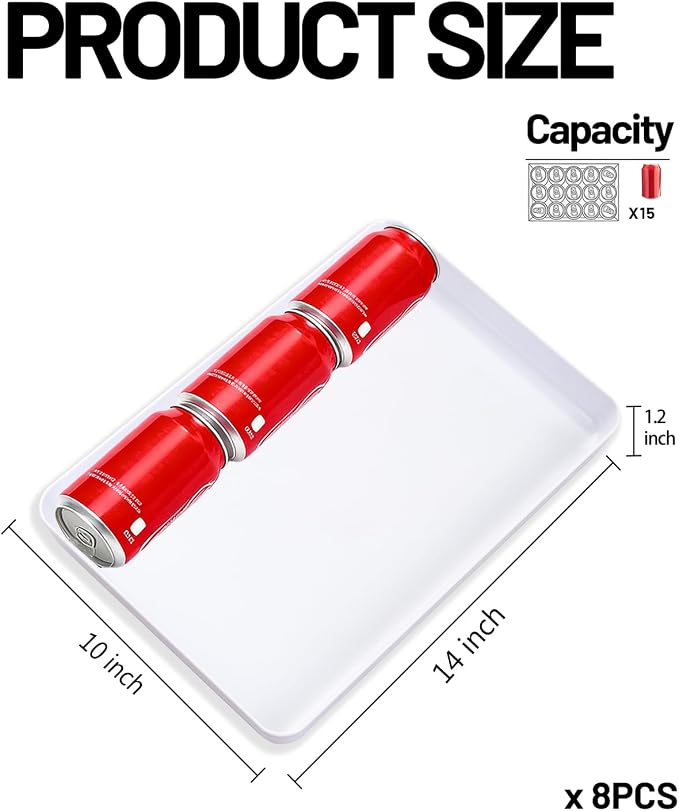 YOUBET 8PCS White Plastic Serving Trays for BBQ, Picnic, Party, Wedding | Plastic Trays for Serving Food - Super Strong Disposable Platters, Heavy Duty Plastic Trays