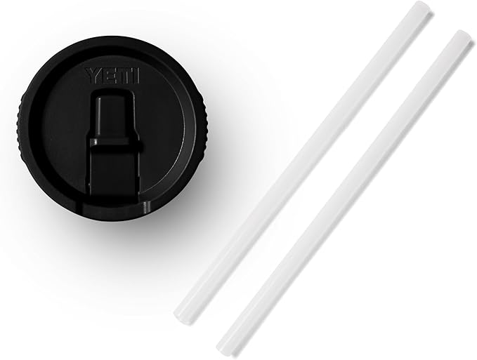 YETI Rambler 20 oz Travel Mug with Flip Straw Lid – Stainless Steel, Vacuum Insulated, Leakproof, Cup Holder Friendly, Black