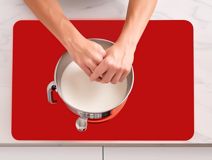 2 PCS Silicone Mats for Kitchen Counter, 23.6" by 15.7" Multipurpose Mat,Heat Resistant Nonskid Table Mat for Air Fryer to Site on, Countertop Protector (red)