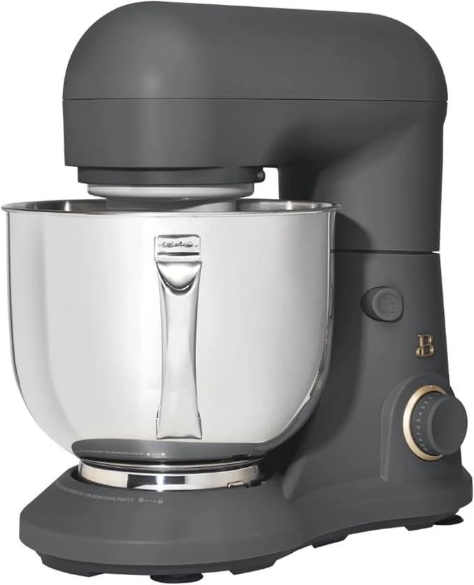 5.3 Qt Stand Mixer, 300W Electric Kitchen Mixer with 12 Speeds, Tilt Head Design, Stainless Steel Bowl, Dough Hook Whisk Beater Splash Guard (Oyster Gray)