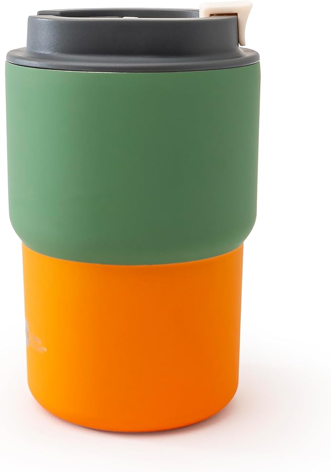 asobu Ultimate Stainless Steel Ceramic Inner Coating Coffee Mug with Double Walled Copper Lining Insulation, 12 Ounces (Green)