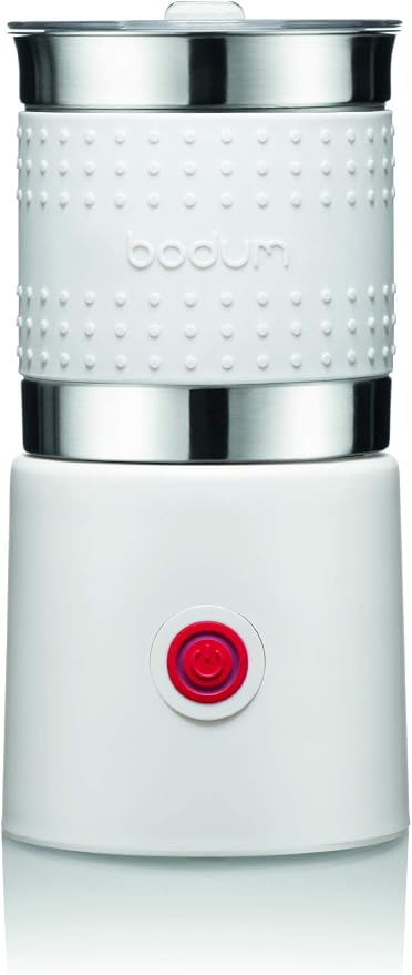 Bistro 13.5oz Bistro Barista Electric Milk Frother, Automatic Temperature Control, Boil-Dry Protection, White