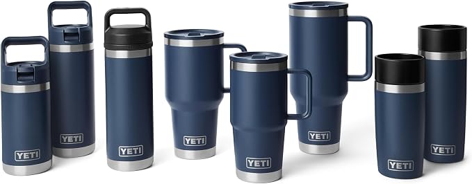 YETI Rambler 20 oz Travel Mug with Flip Straw Lid – Stainless Steel, Vacuum Insulated, Leakproof, Cup Holder Friendly, Ridgeline