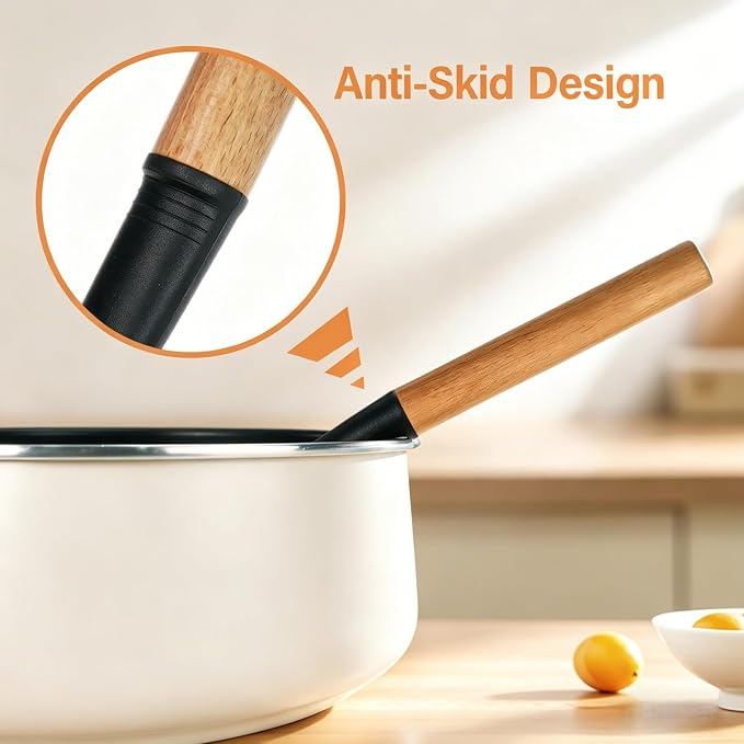 Large Silicone Cooking Utensils Set, 10Pcs Nonstick Kitchen Utensil Set with Wooden Handle, Heat Resistant Silicone Utensils for Cooking, BPA Free Spatula Set with Turners Spoon Ladle Skimmer(Black)