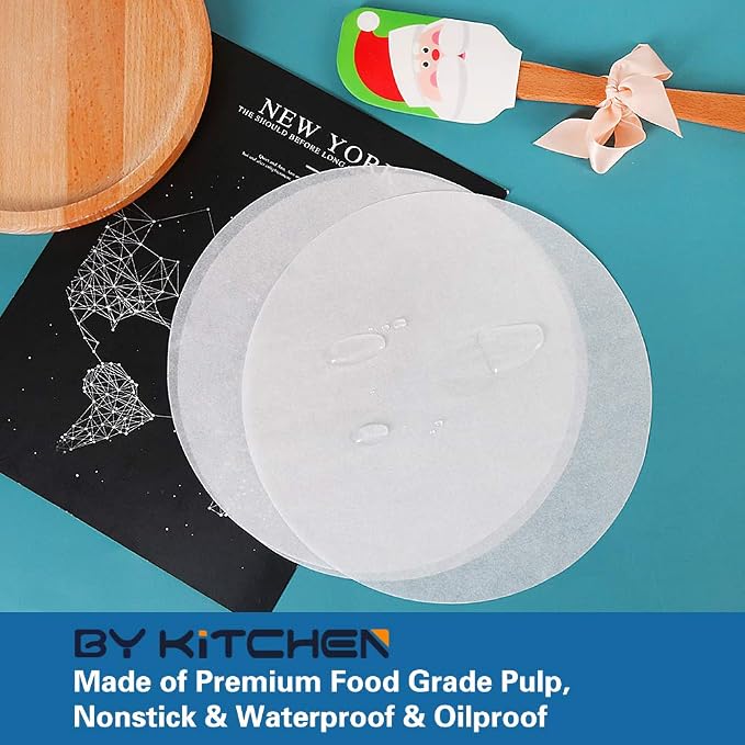 Baking Parchment Circles, Set of 100, 12 Inch Non Stick Baking Parchment Paper for Springform Cake Tin, Toaster Oven, Tortilla Press and so on