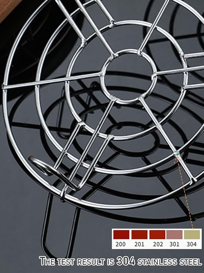 Grill Wire Cooling Racks for Oven Use Dia 10.2" Stainless Round Cooking Racks for Barbecue Air Fryer Instant Pot Pressure Cooker Canning Dutch Oven (Height 1.8",10.2"/26cm)