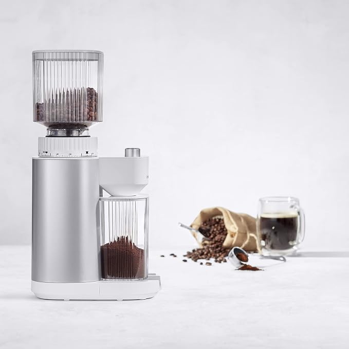 ZWILLING Enfinigy Burr Coffee Grinder Electric, 140 Coffee Grinding Options from Espresso to Drip Coffee, Silver