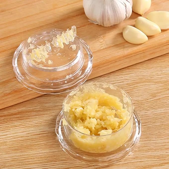 Transparent Manual Garlic Twist, Multi-Functional Mincer & Grinder for Garlic, Onion, Ginger, Herbs, Nuts, Impact Resistant Kitchen Gadget & Home Accessory