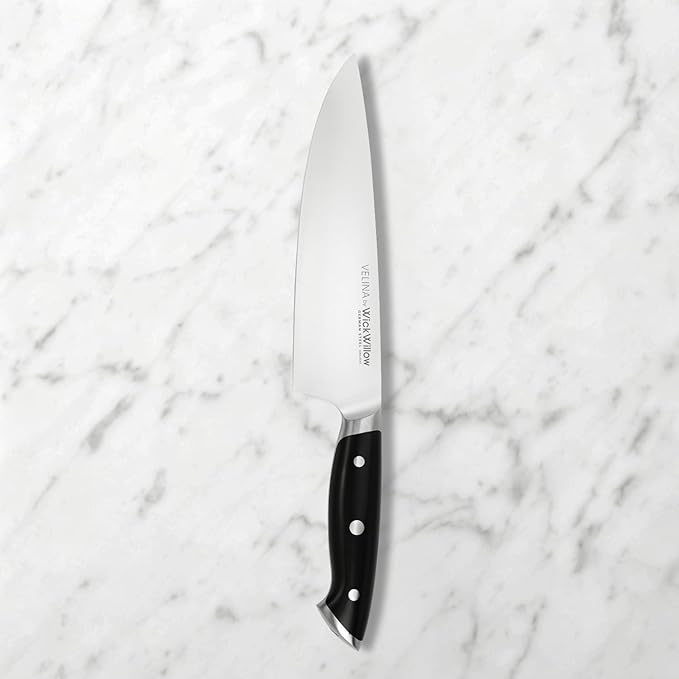 WICKWILLOW 8” Chef Knife – Ultra Sharp German Steel, Ergonomic Handle | Effortless slicing, dicing and chopping with balanced control and lasting sharpness. Gift-Ready.